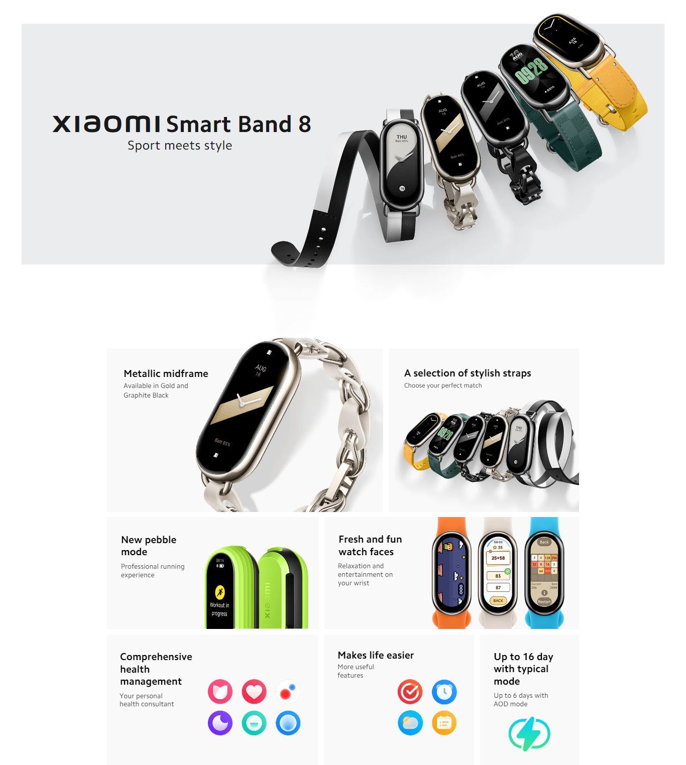 Xiaomi Mi Smart Band 8 - Bracelet connecté - Garantie 3 ans LDLC