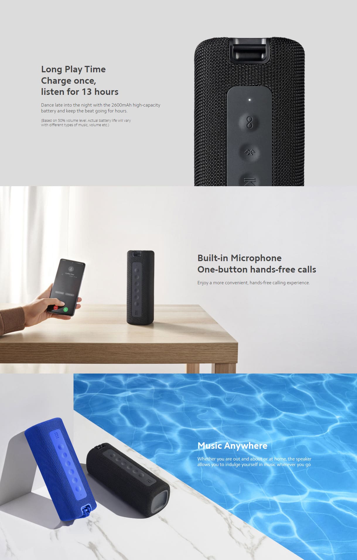 Xiaomi Mi Portable Bluetooth Speaker - Compact, portable and lightweight 丨 Xiaomi España丨